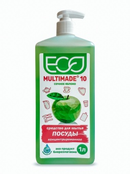 Multimade 10 Концентрированное средство для мытья посуды с особо плотной пеной.